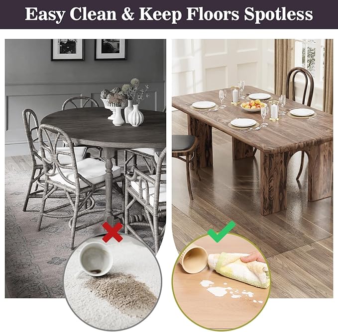 3'×10' Frosted Clear Vinyl Runner Rug for Hallway, Waterproof No Spill Plastic Floor Runner Mat for Kitchen, Anti-Scratch Indoor Outdoor Floor Mat for Entryway, High Traffic Area - Image 2