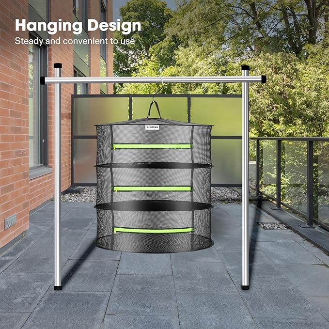 VIVOSUN 3-Layer Mesh Drying Rack Hanging Design with Green Zippers for Dehydrating and 62% RH Two-Way Humidity Control Packs, Size 4 g, 10 Packs for Storing 1/2 oz, Moisture Balancer with RH Indicator - Image 3