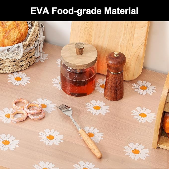 Cooyes Shelf Liner – Premium Non-Adhesive Cabinet & Drawer Liner for Kitchen – Waterproof Shelf Paper with Modern Pattern – Durable EVA Cabinet Mat – Easy to Cut （12" W x 240" L） - Image 3