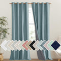 NICETOWN 100% Absolutely Blackout Linen Curtains with Thermal Insulated Liner, Skylark Blue, 52" Wide, 102" Length Energy Saving Curtains for Living Room 2 Panels Set, Vertical Blinds by NICETOWN