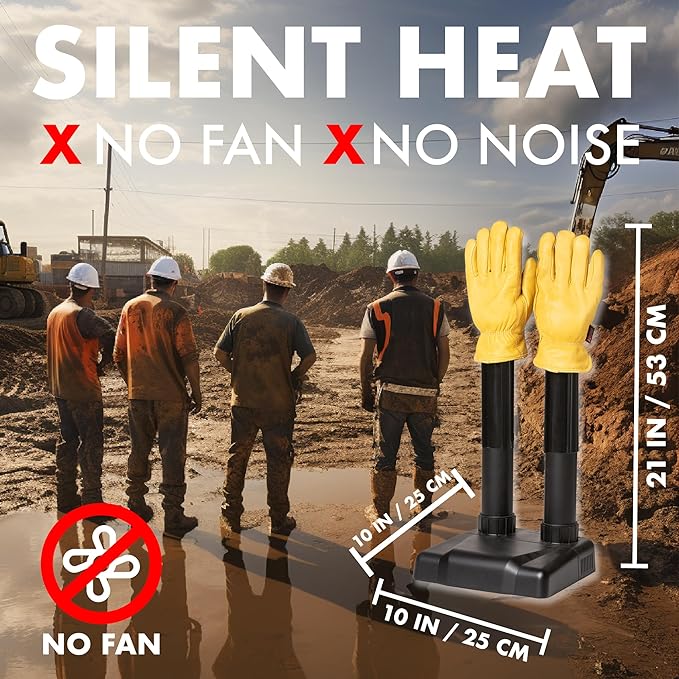 JobSite Glove Dryer - Silent Boots Dryer with Glove Dry Attachments - Fanless Convection Dry - Helps Reduce Odor - Image 2