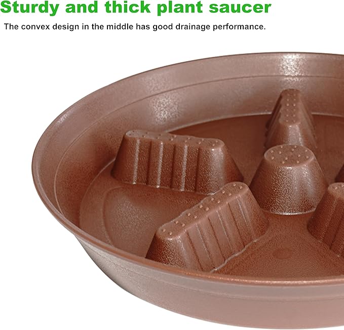 4 Pack Plant Saucer 14 inch, Plastic Plant Saucers for Indoors, Raised Middle Plant Trays for Pots, Water Tray for Plants, Plant Stand Water Catcher Tray, Pot Saucers for Plants - Image 5