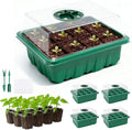 5 Packs Seed Starter Tray with Humidity Dome, Seed Starter Kit with Transparent Drain Hole Base Indoor Greenhouse Mini Propagator for Seeds Growing Starting(60 Cell Trays, Green) by Unknown