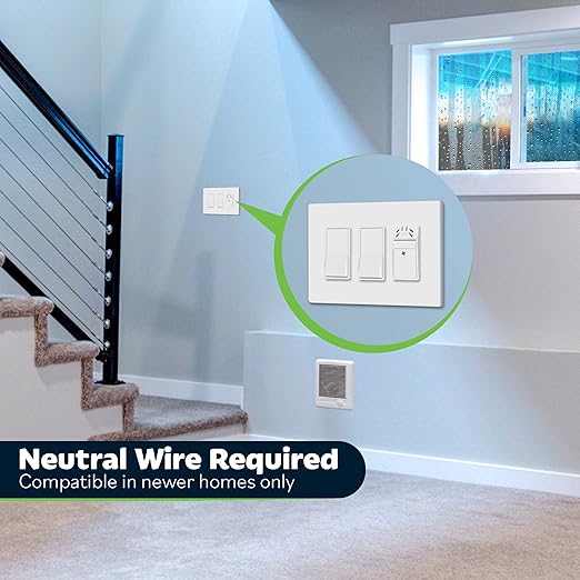 TOPGREENER Humidity Sensor Switch for Ventilation Fan, Air Moisture Detection, Bathroom Fan Automated Control, Neutral Wire Required, UL Listed, TDHS5-N, White - Image 5