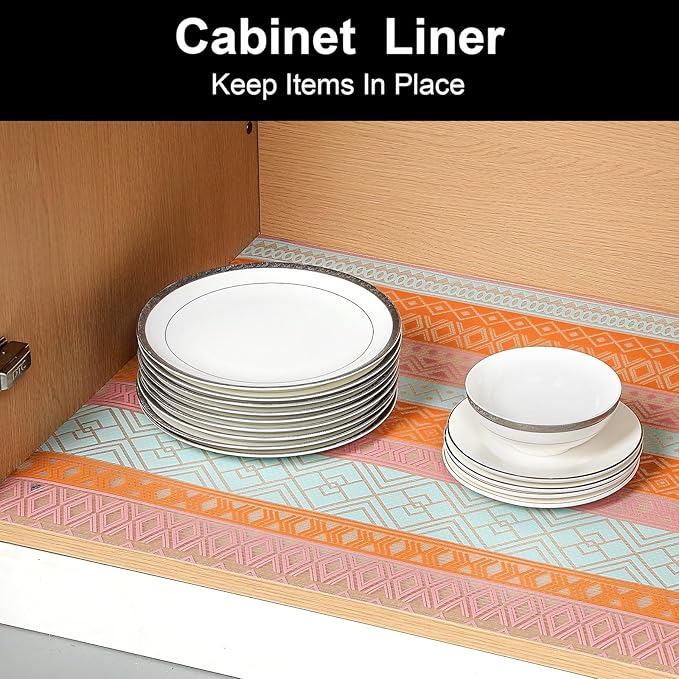 Cooyes Shelf and Drawer Liners for Kitchen Cabinets, Non Adhesive Cabinet Liner, EVA Waterproof Durable Non-Slip Drawer Mats for Shelves, Refrigerator, Storage, Desks（11.8" W x 118" L） - Image 4