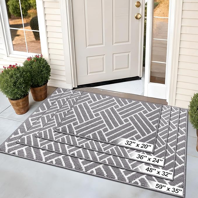 OLANLY Runner Indoor Door Mat, 47x23 Inch, Dirt Resistant and Absorbent, Non-Slip Rubber Backing Floor Mats, Easy Clean Low-Profile Doormat for Entryway, Front Door, and Inside Entrance, Grey - Image 8