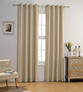 MYSKY HOME Beige Bedroom Curtains, 84 Inch Long Blackout Curtains for Living Room, Dark Grommet Window Curtains, Privacy Protect, Room Darkening, Single Panel, 52 x 84 Inch by MYSKYHOME