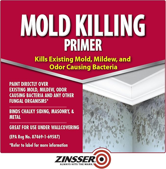 qt Zinsser 276087 White Zinsser, Mold Killing Primer Water-Based Mold Killing Primer - Image 2