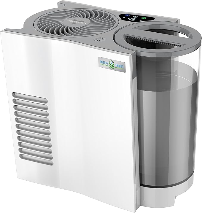Vornado EVDC300 Energy Smart Evaporative Humidifier with Automatic Shut-off, 1 Gallon Capacity, LED Display & EV100 Evaporative Whole Room Humidifier with SimpleTank, 1 Gallon Capacity, White - Image 2