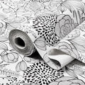 Shelf and Drawer Liner for Kitchen Cabinets, Non-Adhesive and Strong Non-Slip Floral Shelf Cabinet Drawer Liners, Waterproof Thickened Shelf Liner,Easy to Clean,Black and White,12IN x 10FT by Amiitay