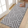 OLANLY Runner Indoor Door Mat, 47x23 Inch, Dirt Resistant and Absorbent, Non-Slip Rubber Backing Floor Mats, Easy Clean Low-Profile Doormat for Entryway, Front Door, and Inside Entrance, Grey by OLANLY