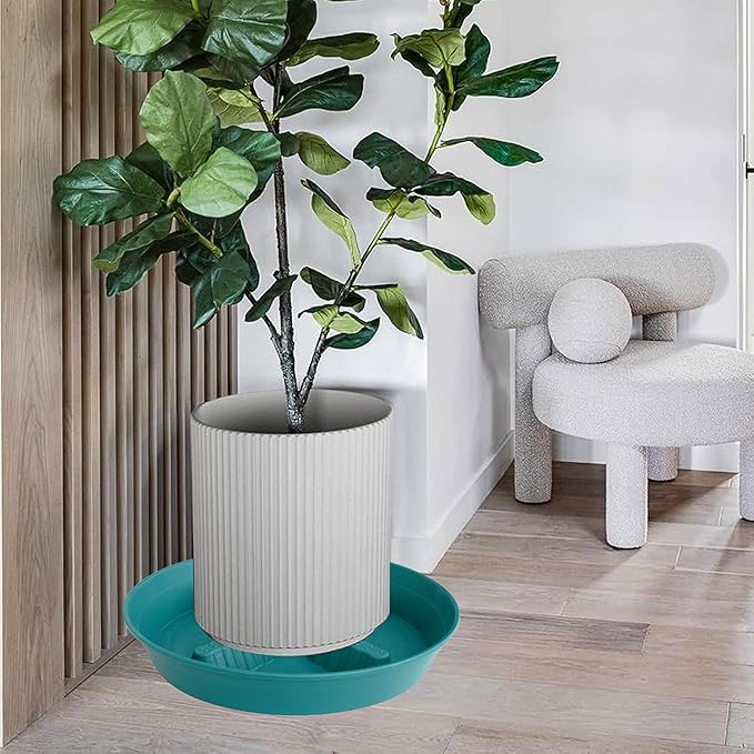 4 Pack Plant Saucer 10 inch, 8 12 14 17 inch, Plant Stand Plastic Plant Saucers for Indoors Outdoor, Heavy Duty Flower Plant Risers for Inside Pots, Pot Saucers for Plants, Grow Bags Saucers - Image 6