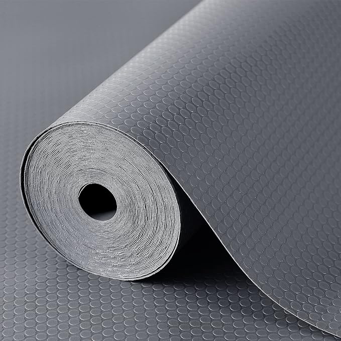 Shelf Liners for Kitchen Cabinets Refrigerator Liners Waterproof & Oil-Proof Kitchen Cupboard Liner Non-Slip Drawer Mats Non Adhesive Fridge Liner for Shelves - Grey 23.6 x 236.2 Inches by StaHom