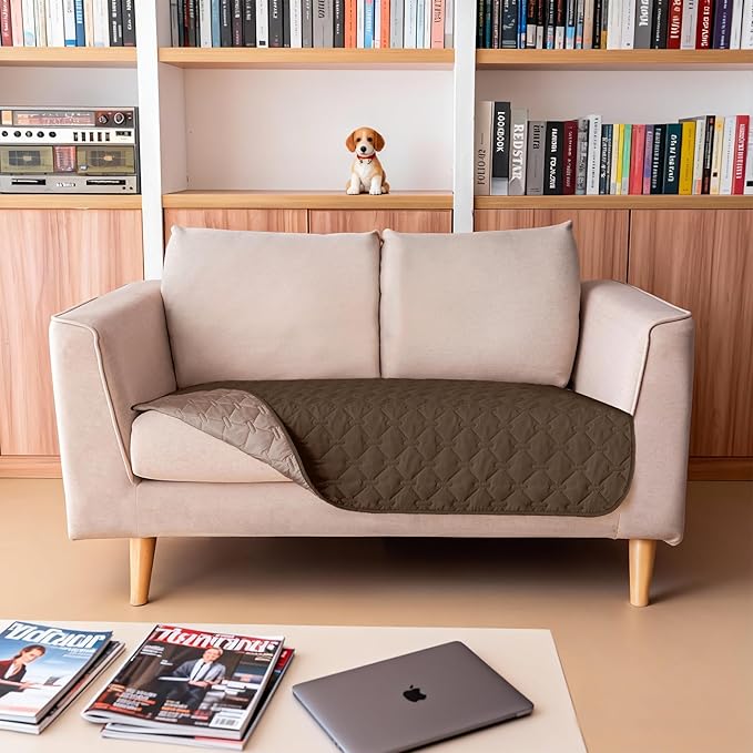 gogobunny 100% Double-Sided Waterproof Dog Bed Cover Pet Blanket Sofa Couch Furniture Protector for Puppy Large Dog Cat, Reversible (32x53 Inch (Pack of 1), Dark Chocolate/Light Chocolate) - Image 4