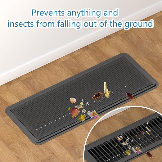 8pcs Floor Vent Covers,4"x12" Magnetic Vent Covers Mesh Screen Air Vent Filter, Hon&Guan Floor Register Vent Covers for Home Floor/Wall/Ceiling Catch Debris Hair Dust - Image 4