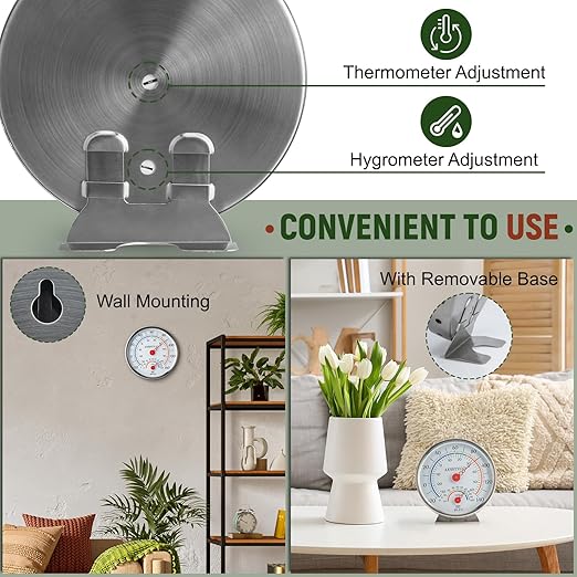 Indoor Outdoor Thermometer Hygrometer, Large Dial Wall Mount Waterproof Thermometer for Home, Garden, Patio, Greenhouse, Farmhouse Decor by AXHHTVCGY - Image 5