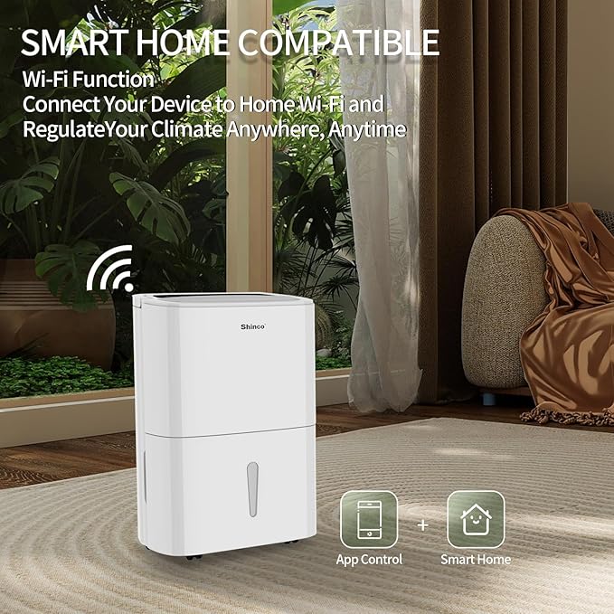 120 Pints Energy Star Dehumidifier with Drain Hose and WIFI for Large Spaces up to 6,000 Sq.Ft, Auto Defrost & Continuous Drainage - Ideal for Home Basements, Bathroom, and Bedroom - Image 6