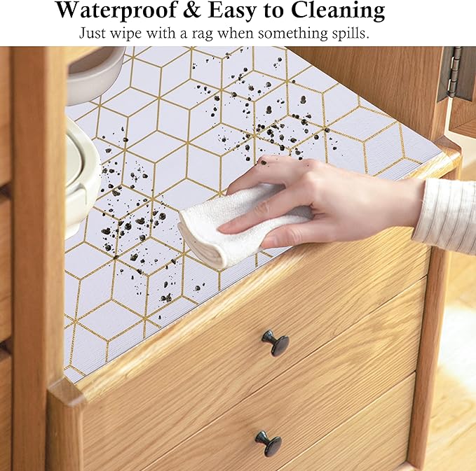 Shelf Liners for Kitchen Cabinets 20 Inch Wide X 20 Ft Non Adhesive Cabinet Drawer Liner Non Slip Water Oil-Proof Strong Grip Pantry Refrigerator Shelves Liner for Bathroom Drawer Cupboard Closet Mat - Image 5