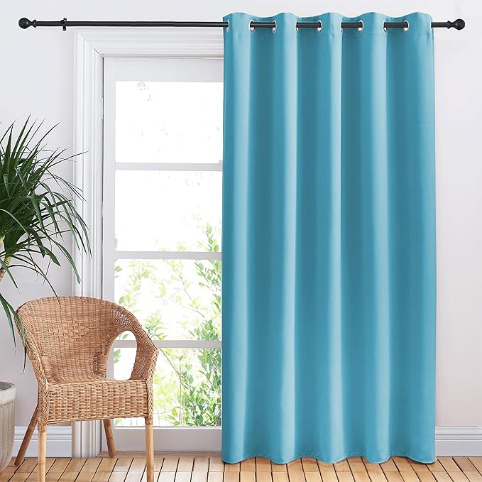 NICETOWN Bedroom Blackout Curtain Panel, 1 Panel, 70 x 84 inch, Teal Blue, Privacy Window Thermal Insulated Blackout Drape/Drapery for Loft, Guestroom by NICETOWN