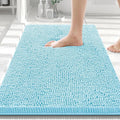 Smiry Luxury Chenille Bathroom Rugs 30x20, Extra Soft and Absorbent Shaggy Bath Mat, Machine Washable, Non-Slip Plush Carpet Runner for Tub, Shower, and Floor, Home Decor Accessories, Sky Blue by Smiry