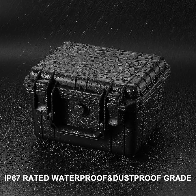 Mayouko Portable Tool Box with Shock- Proof Sponge, Water Proof Grade IP67, Waterproof Hard Case with Foam Insert, Weather Proof Box, 9.3"Lx 8"Wx 4.4"H - Image 7