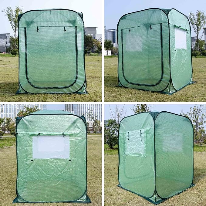 Porayhut Pop Up Greenhouse Tent,Portable X-Large Walk-in Flower House ,Indoor Outdoor Gardening Plant Sunshine Room with PE Mesh Cloth Cover for Protecting Plant from Cold Frost & Birds - Image 9