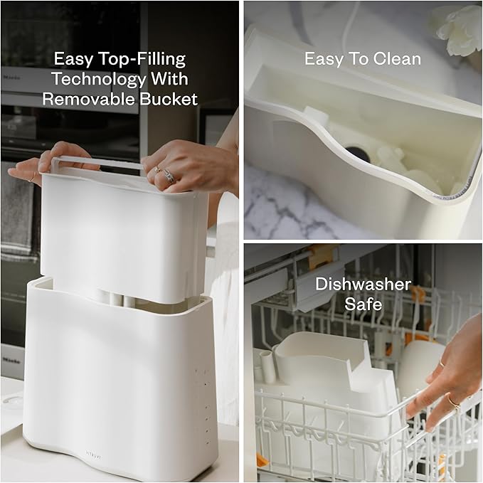 Vitruvi Cloud Bedside Humidifier, White Humidifier, 24 Hr Run Time, 602ft Coverage, Large Home Bedroom, Baby Room - Includes 3 Month Filter - Image 4