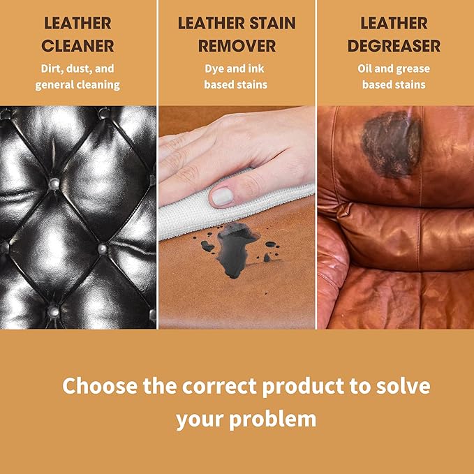 Furniture Clinic Leather Cleaner | Non-Toxic | Removes Dirt & Grime | All-Purpose Cleaning Solution for Couches, Car Seats, Purses, Shoes & Saddles | Restores All Leather Types | 17oz / 500ml - Image 3