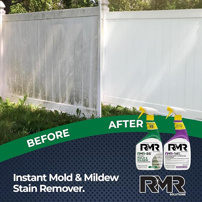 RMR Brands DIY Mold & Stain Remover Bundle, Complete Mold Killer & Mildew Prevention Kit, Disinfectant Spray, Includes 2-32 fluid ounce Bottles - Image 2