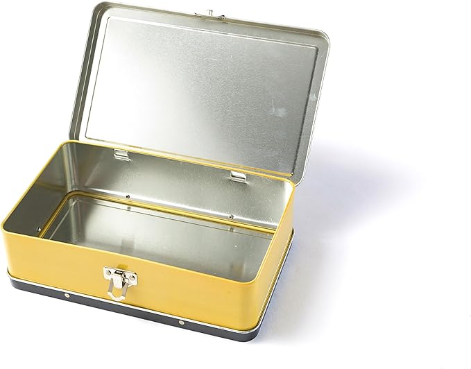 DAHO Metal Storage Box with Hinge for Office, School, Home, Makeup, Arts & Crafts and Accessories (Gold) - Image 4