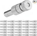 Mornajina 30 Pcs Brass Misting Nozzles Mister Replacement Nozzles with Filter Mesh Fit 1/4" Water Misting Nozzle Tees, 0.012"/0.3mm Orifice Misting System Heads Sprayer for Outdoor Cooling System by Mornajina