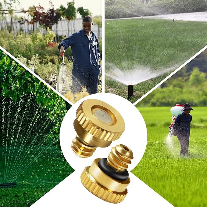 KUWAN 30pcs Brass Misting Nozzles for Cooling System 0.019" (0.5 mm) 10/24 UNC Garden (0.019) - Image 5