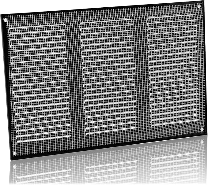 10x6 inch (Duct Opening) Vent Cover - Black Ventilation Covers for Wall and Ceiling - Metal Return Grille - HVAC AC Air Vents Register for Indoor and Outdoor Use with Mesh - Image 5