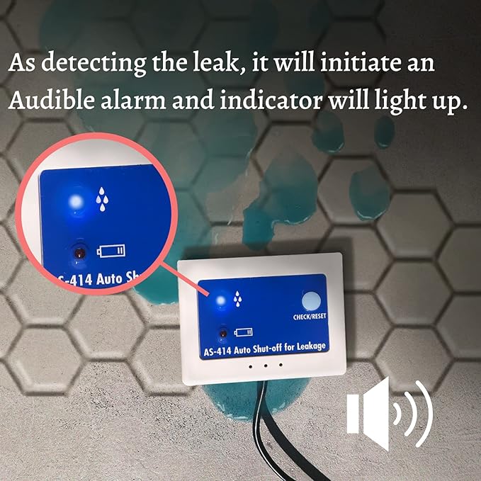 Water Leak Detector with Sensor Alarm, Power Insufficient Detection, Auto Shut-Off, Water-Saving, Home Assistant, Automation Improvement for Bathroom, Laundry, Basement, Kitchen - Image 4