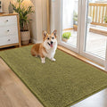OLANLY Dog Door Mat for Muddy Paws 54x32, Absorbs Moisture and Dirt, Absorbent Non-Slip Washable Doormat, Quick Dry Chenille Mud Mat, Entry Indoor Entryway Carpet for Inside Floor, Willow Green by OLANLY