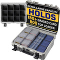 Graded & Trading Card Storage Box – XL Baseball Card Case with 8 Adjustable Dividers, Fits PSA BGS SGC Slabs, Toploaders & Magnetic Holders – Waterproof Hard Shell Sports Card Organizer (Case Only) by Unknown