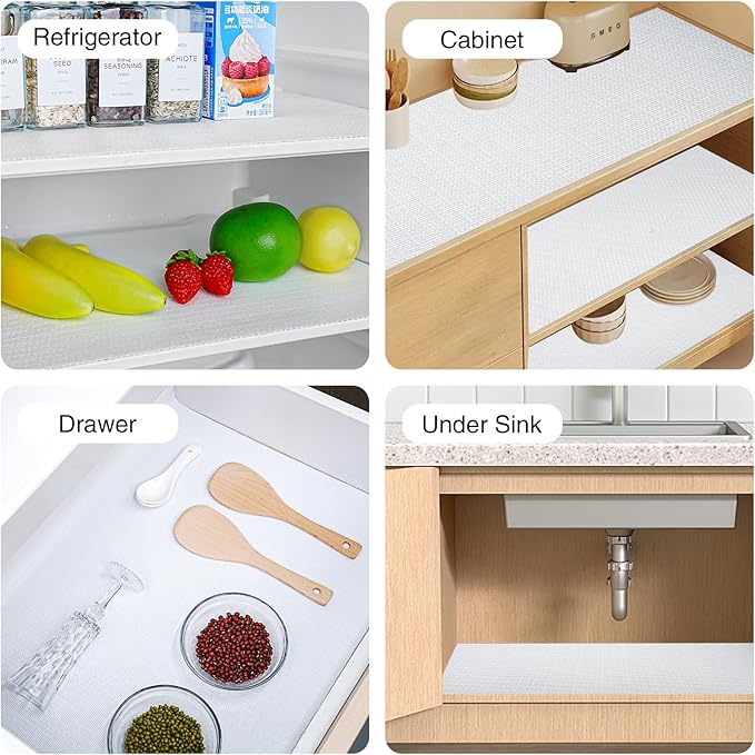 Drawer and Shelf Liner for Kitchen Cabinet,Non-Adhesive Cabinet Liner 12in x 30FT,Waterproof Shelf Paper Non-Slip Mats Cupboard Liners Contact Protect Dresser/Shelves/Table-White - Image 8