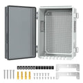 Joinfworld Outdoor Electrical Box, Waterproof Electrical Box WiFi Enclosure 11.8x6.7x5.6 Vented Electric Box Plastic Clear with Mounting Panel Cable Grommet Stainless Steel Dust Screen by Joinfworld