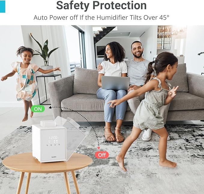 Stainless Steel Humidifier, 3L Warm Mist Humidifier, Easy Clean with Warm Steam Humidifier, Healthy Air Mist Humidifiers for Bedroom Living Room, with Sleep Mode and Auto-off Setting - Image 7