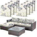 8pcs Outdoor Printed Sofa Seat Cushion Covers Strechable, Waterproof Elastic Half-Covered Sofa Covers Washable Reusable Patio Furniture Protector（Butterlfy, Cover Only） by CALBODE