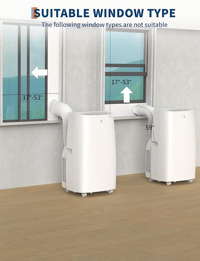14,000 BTU Portable Air Conditioner with 3-in-1 Function - Cools, Fan, Dehumidifier for Room up to 700 sq.ft, 24H Timer, Remote Control, Ideal for Bedroom and Office - Image 5