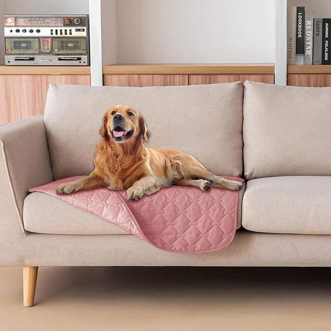 gogobunny 3X Stronger Waterproof Pet Blanket, Scratch Proof Furniture Protector for Dogs Cats, Reversible Cover 30x30 Inch, Dark Pink/Light Pink by gogobunny