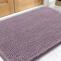 OLANLY Dog Door Mat for Muddy Paws 32x20, Absorbs Moisture and Dirt, Absorbent Non-Slip Washable Doormat, Quick Dry Chenille Mud Mat for Dogs, Entry Indoor Entryway Carpet for Inside Floor, Deep Plum by OLANLY