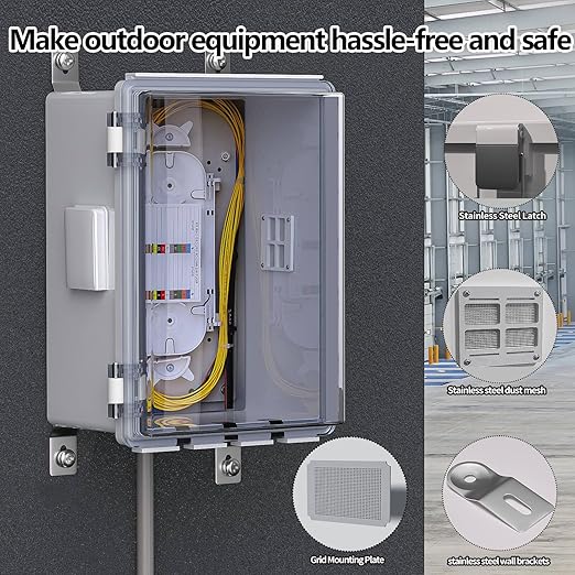 ABS Electrical Junction Box, Ventilated Design, Cable Grommets, IP65 Waterproof Enclosure, Indoor/Outdoor Use with Mounting Panel (Clear Cover, 11.8"x7.9"x5.1") - Image 4