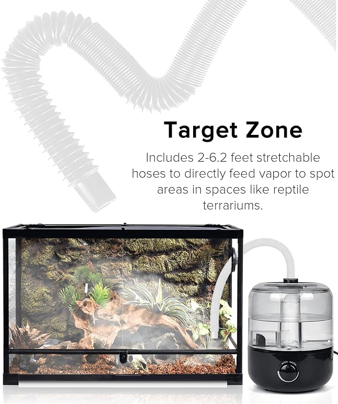 Reptile Fogger Humidifier Mister for Reptile Tank, 2.5L Top-Fill Terrarium Humidifier with Hose for Snakes, Tortoises, Chameleons and Ball Python, AUAAQ Reptile humidifers - Image 3
