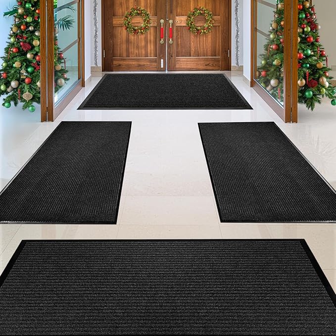 MaxMat® 4-Pack Extra Large Commercial Floor Mat, 3 x 5 Feet Heavy Duty, Waterproof, Low-Profile, Easy to Clean, Rubber Entry Mat (Black, 3 x 5 Feet - 4 Pack) - Image 2