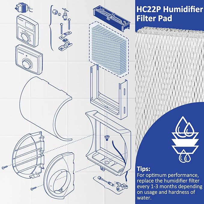 HASMX 9-1/2" x 10" x 1-1/2" Humidifier Water Pad Replacement Water Panel for Honeywell HE225A, HE225, HE225B Humidifier Wicking Filter Aluminum (1-Pack) - Image 3