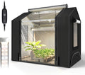 Bstrip Indoor Greenhouse with Grow Light, Mini Grow Tent with Oxford Fabric, Waterproof Base Mat&Ventilation Window for Seed Starting&Plant Growth, 18W Grow Light with Timer, 23.8"x15.7"x20.5" by Bstrip