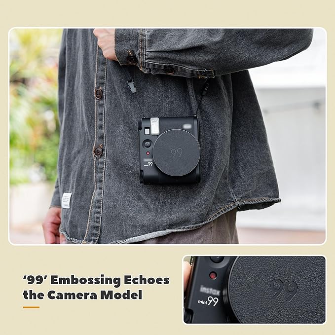 Retro Leather Lens Cap for Fujifilm Insta Mini 99,Aluminum Anti-Dust Anti-Scratches Lightweight Camera Lens Cover with Soft EVA Interior, Accessories for Fuji Mini 99 Lens Protection Cover - Image 5