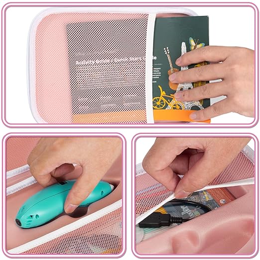 Case for 3Doodler Start+ Essentials (2023,2024) 3D Pen Set, Art Activity Set Storage for Educational STEM for Boy Girl, Carrying Case for Print Filament Refill, Cable and Accessories, Pink (Box Only) - Image 7